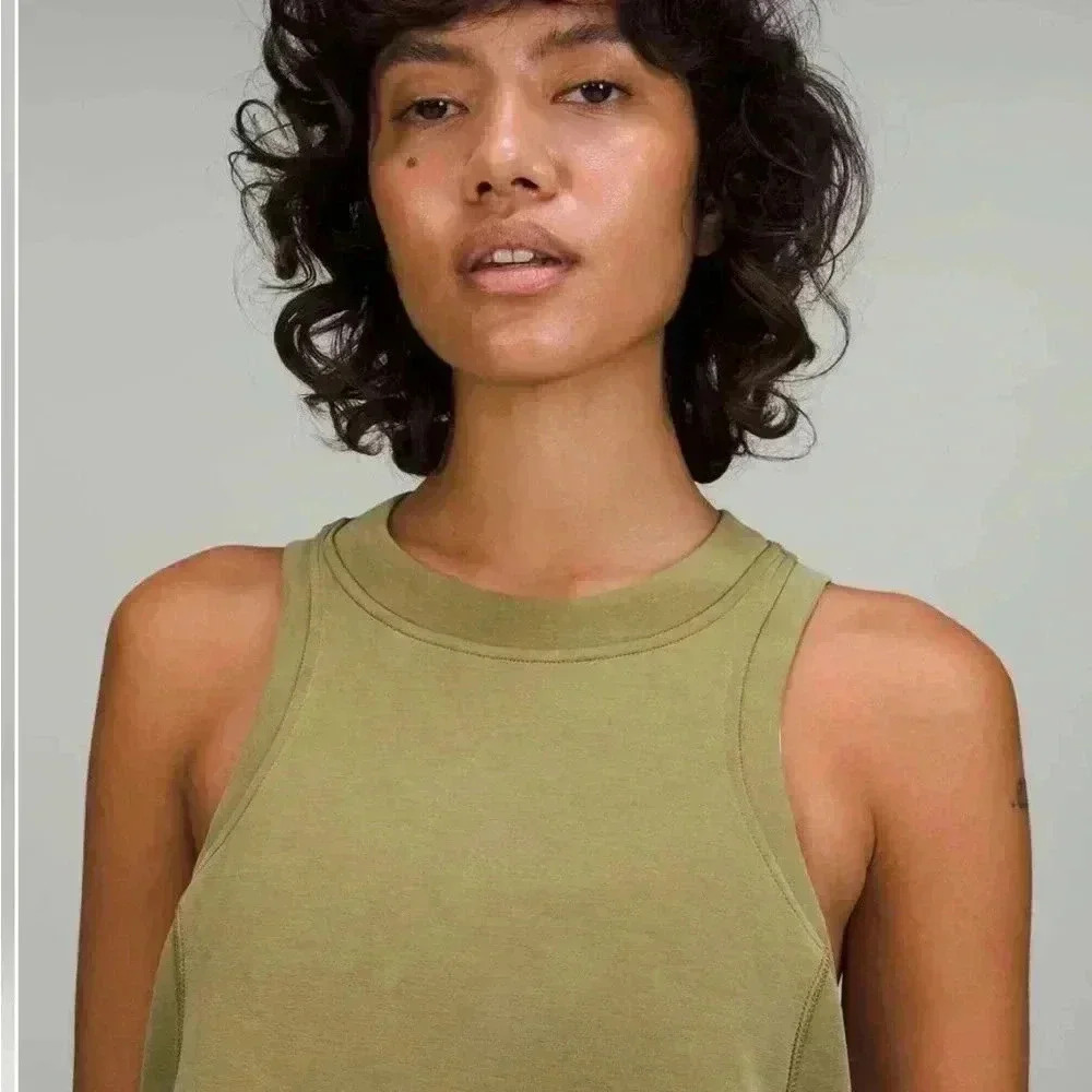 Lululemon Softstreme Back In Action Dress in Bronze Green size 4 - Picture 4 of 6